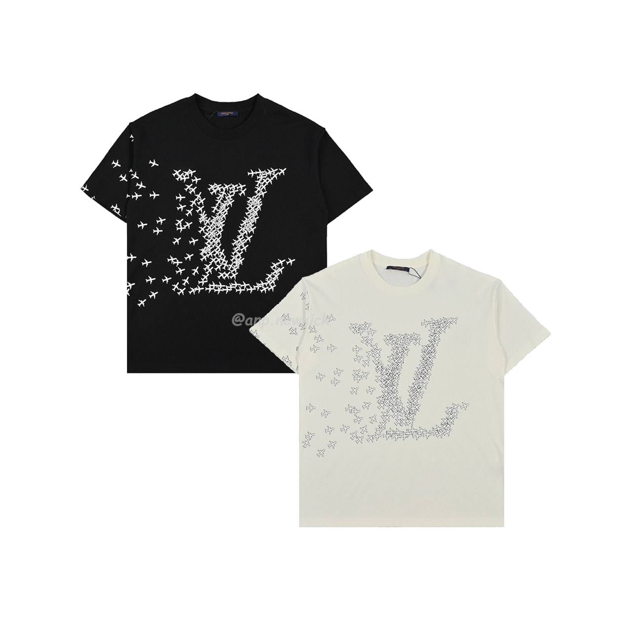 Louis Vuitton 20ss Small Aircraft Logo Printing Short Sleeved T Shirt (1) - newkick.org